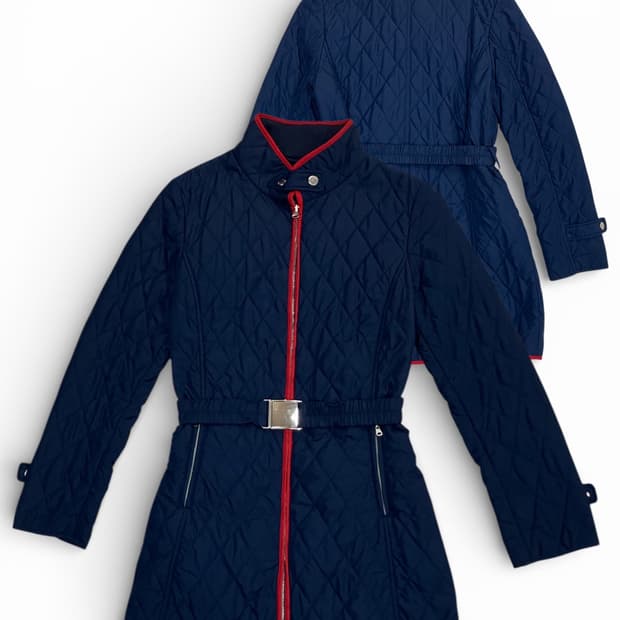 타미힐피거 퀼팅 벨트 자켓 코트 M