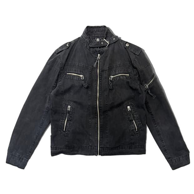 빈티지 데님 바이커자켓