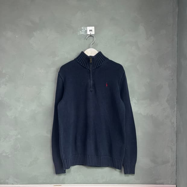 폴로 랄프로렌 반집업 니트 네이비