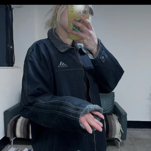 투티/ 0074 아디다스 네이비 기모 안감 워크 자켓