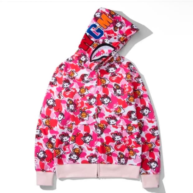 베이프 헬로키티 XXL 핑크 후드집업