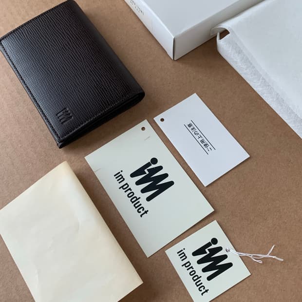 issey miyake card wallet dark brown