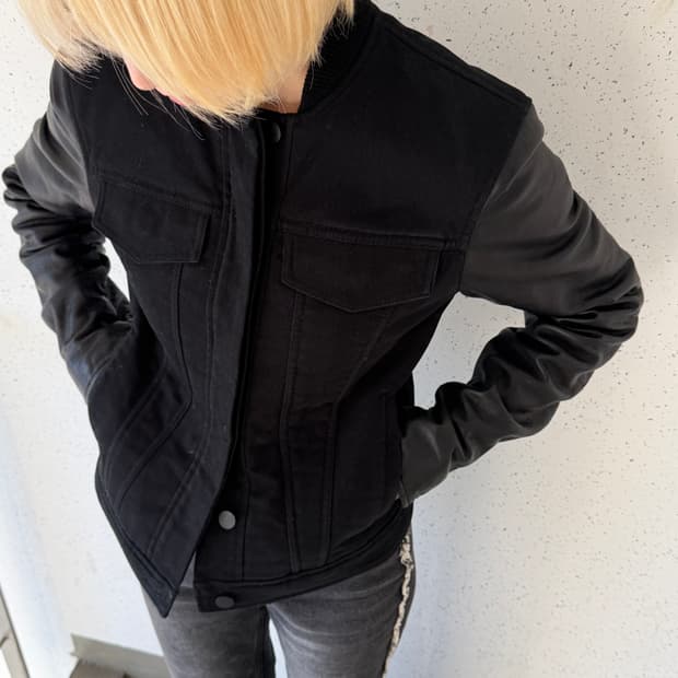 알렉산더왕 leather sleeve jacket