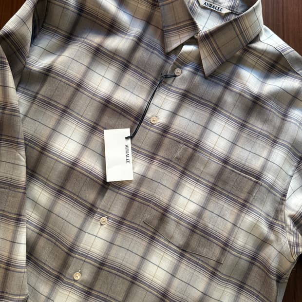 오라리 23aw 슈퍼 라이트 울 체크 셔츠