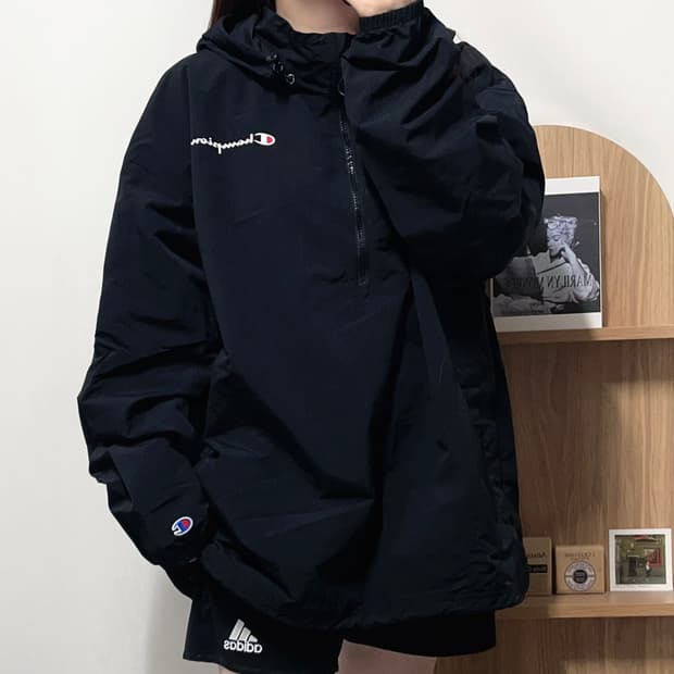 [정품] 챔피온 블랙 병아리 아노락 [ XL ]
