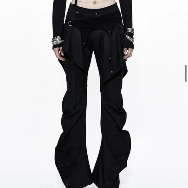 카시코 레이어드 스트랩 팬츠 S Kashiko Layered Pants