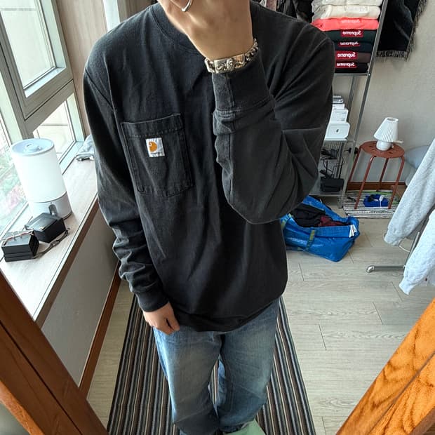 칼하트 포켓 롱슬리브 티셔츠