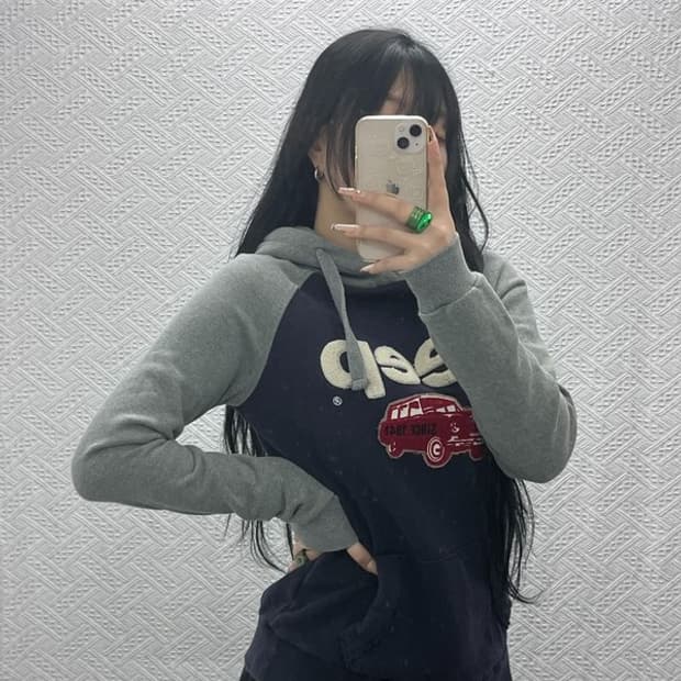 지프 JEEP 올드스쿨 뽀글이로고 캐주얼 후드티 S C08217