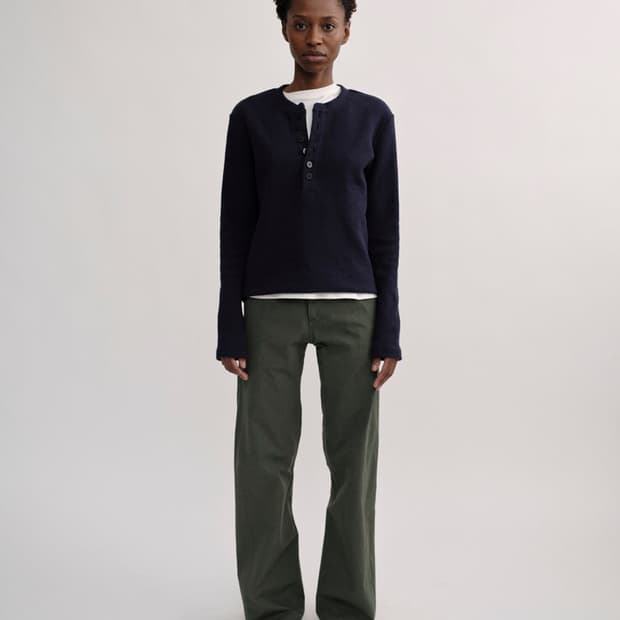 컬러컬러 (Colorcolour)BUTTON HENLEY NECK