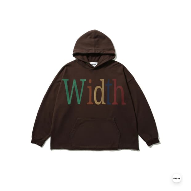 Width Print Hoodie - Brown 택포
