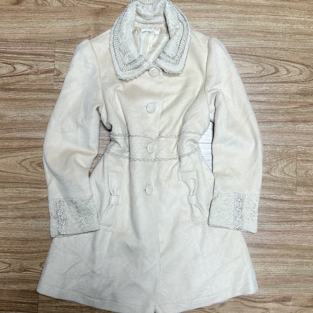 빈티지 엑시즈팜 라떼 레이스 리본 코트 히메갸루 로걀 라떼 모리걸 긱시크