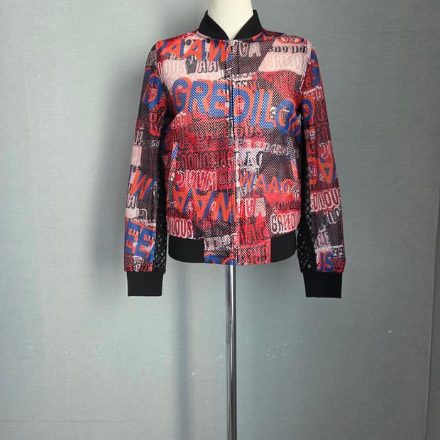 왁 엠블럼 패턴 블루종