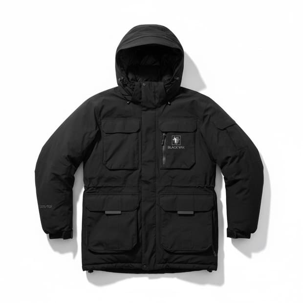 블랙야크 고어텍스 구스다운 블랙 패딩 자켓