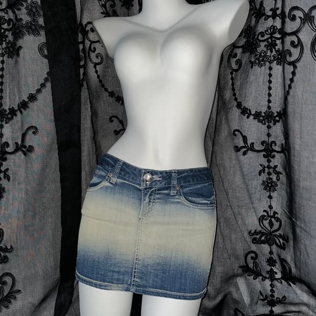 whitewashed denim skirt