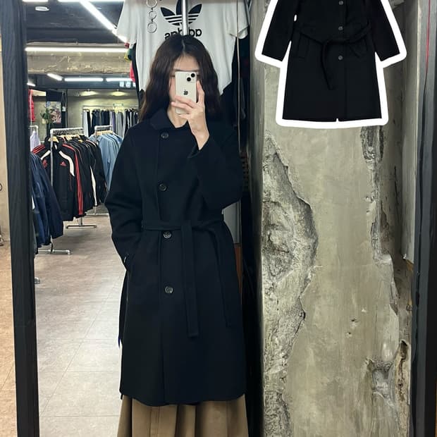 핸드메이드 울 코트 블랙 55 #csz2450