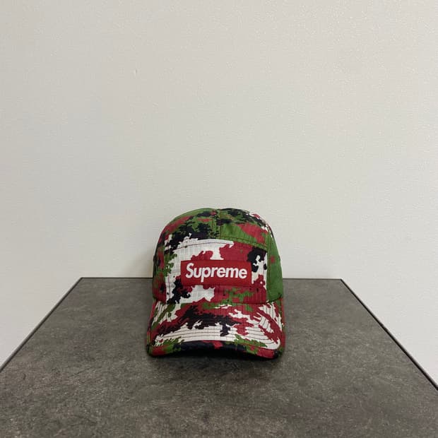 (OS) 슈프림 박스로고 캠프캡 모자 21FW 립스탑 레드 카모