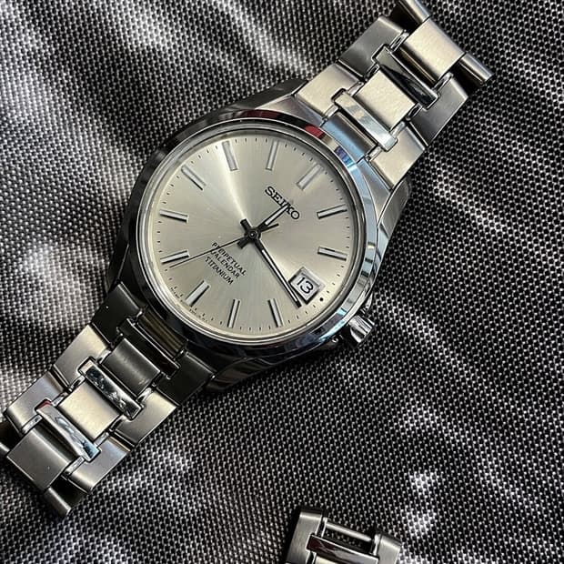 !!!!!초 희귀 레어 세이코 풀티타늄 샴페인 퍼페츄얼 캘린더  