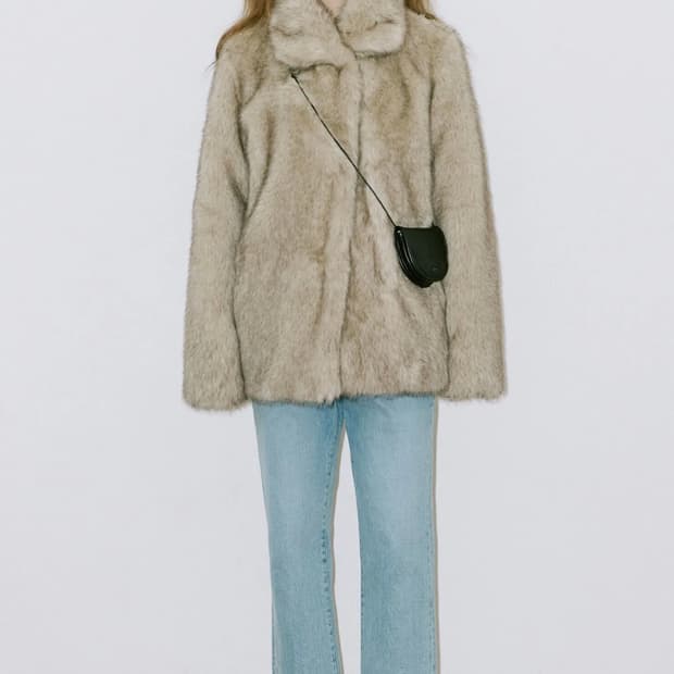 시눈 Heavy Mix Fur Jacket (ash brown)