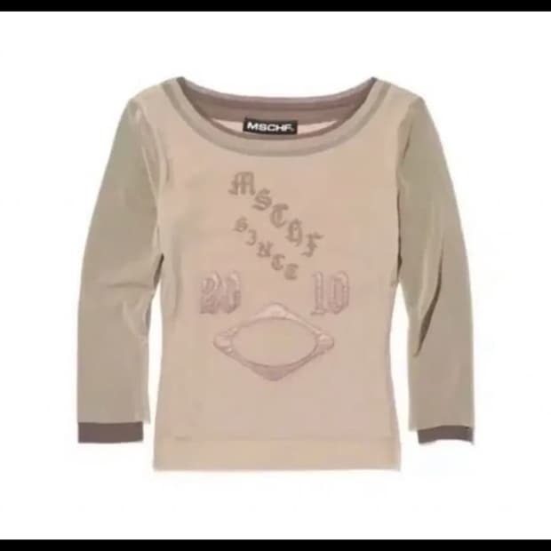 미스치프 보트넥 메쉬탑 베이지