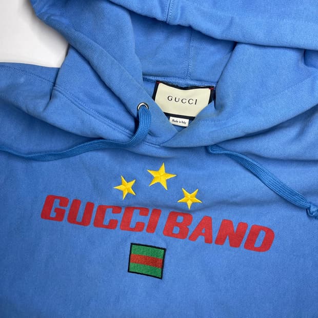 구찌 GUCCIBAND 후드티 블루