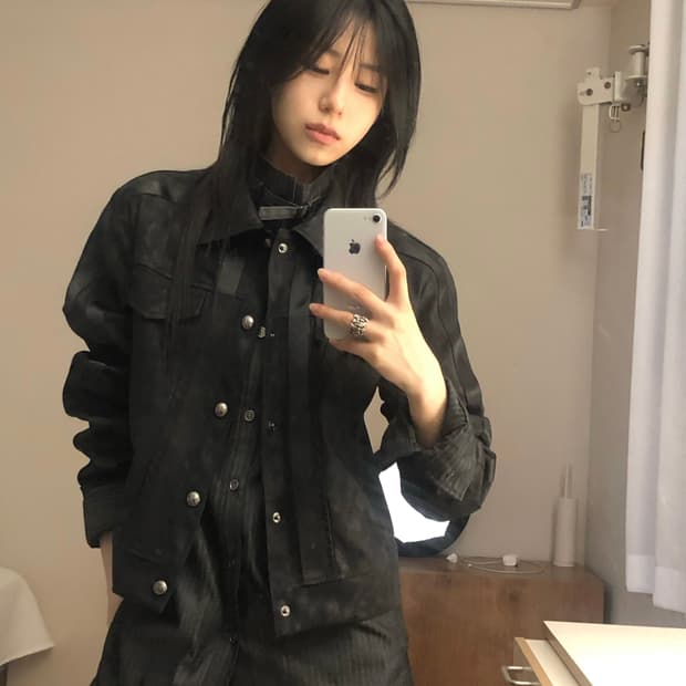 유니섹스 그루비 웨스턴 디테일 셔츠자켓