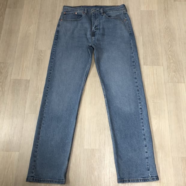 (32) 리바이스 Levi's 505 레귤러핏 연청 워시드 데님