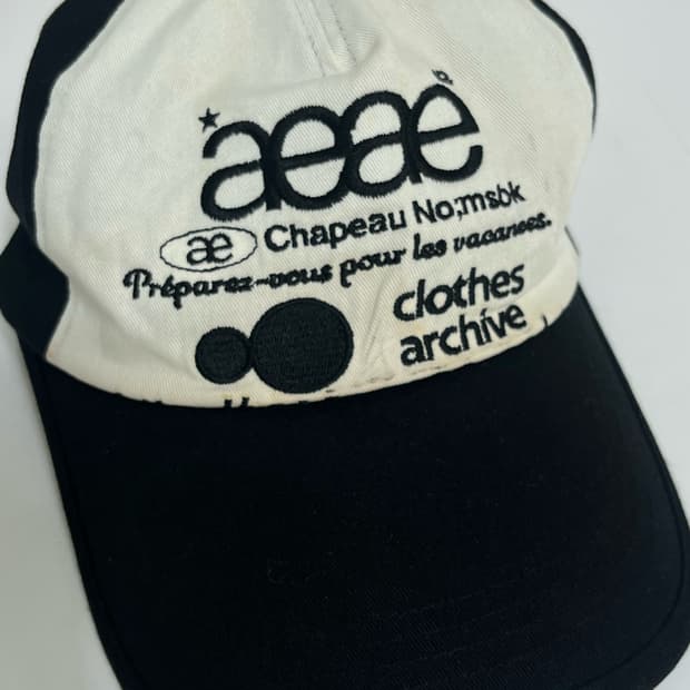 aeae 웹 로고 투톤 볼캡 모자 블랙/화이트