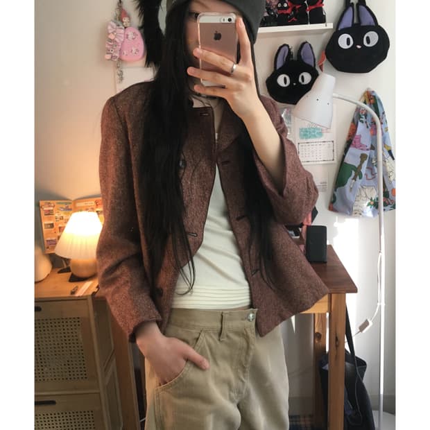 vintage autumn mood double coat brick