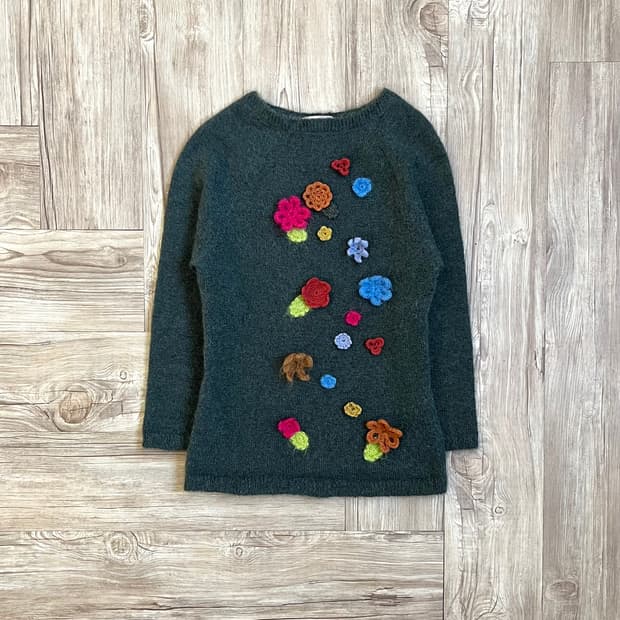 폴스미스 아트 플라워 모헤어 스웨터