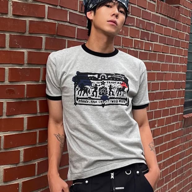 더바이닐하우스 링거 티셔츠 M 새상품