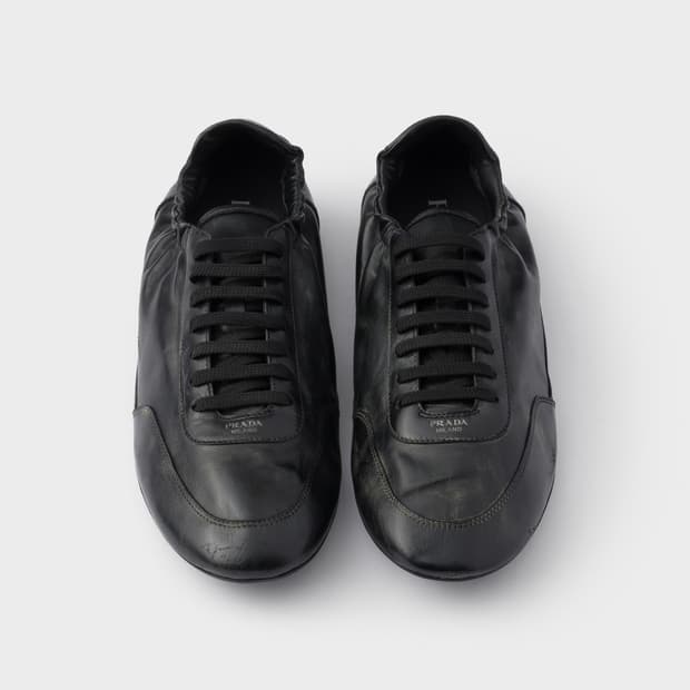 [7.5] 프라다 컬랩스 레더 스니커즈 블랙