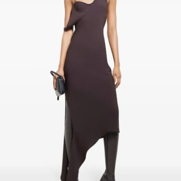 Courreges 꾸레쥬 언드레스드 브라운 드레스