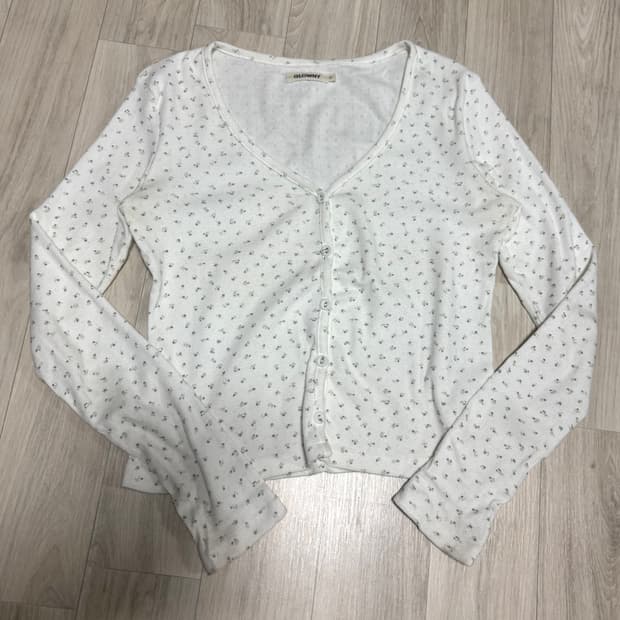 글로니 플라워패턴 펀칭 코튼 가디건 M