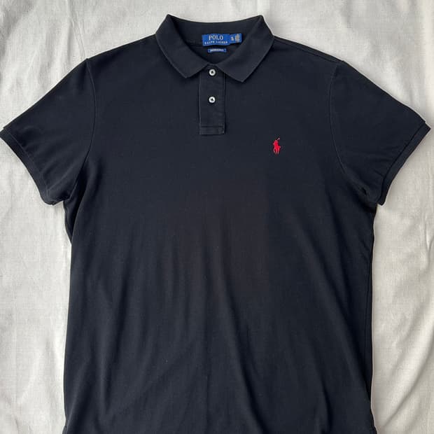 폴로 랄프로렌 반팔 피케 카라티 블랙 커스텀슬림핏 XL