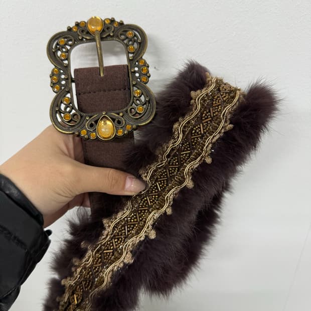 00s fur jewerly belt