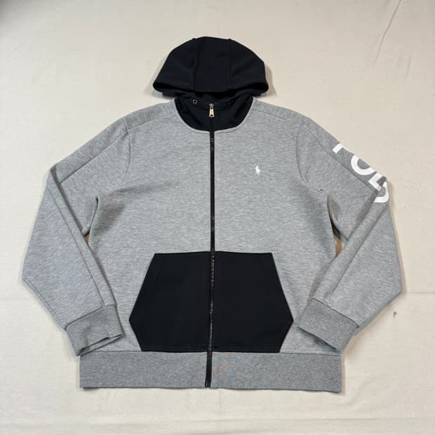 L) 폴로 랄프로렌 스펠로고 후드집업 그레이/블랙