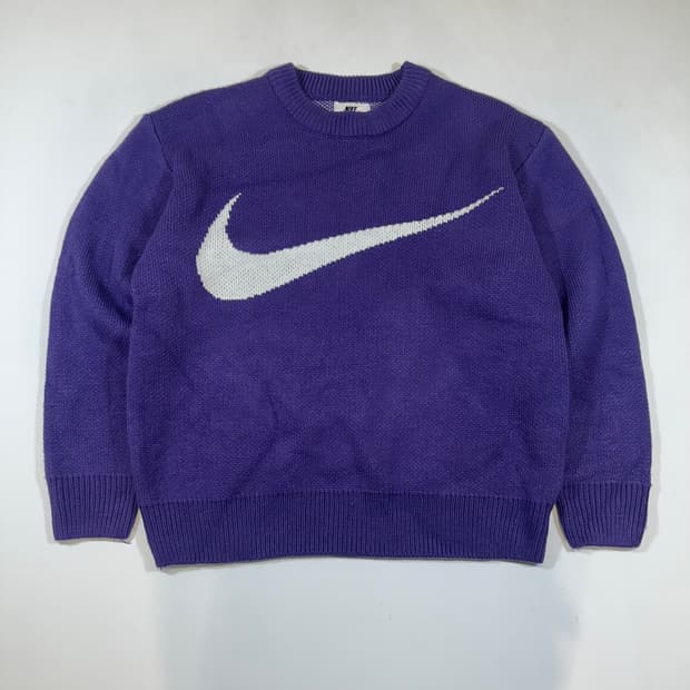 나이키x슈프림 스우시 니트 퍼플 데드스탁
