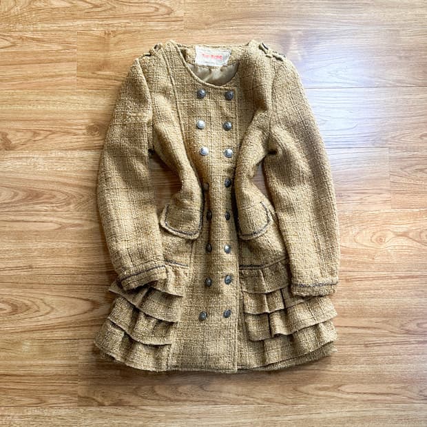 빈티지 오네갸루 레이스 브라운 코트 히메 히메카지 라떼갸루 로걀 긱시크