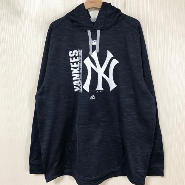 MLB 마제스틱 뉴욕양키스 어센틱 빅로고후드/풀오버후디 XL(해외)