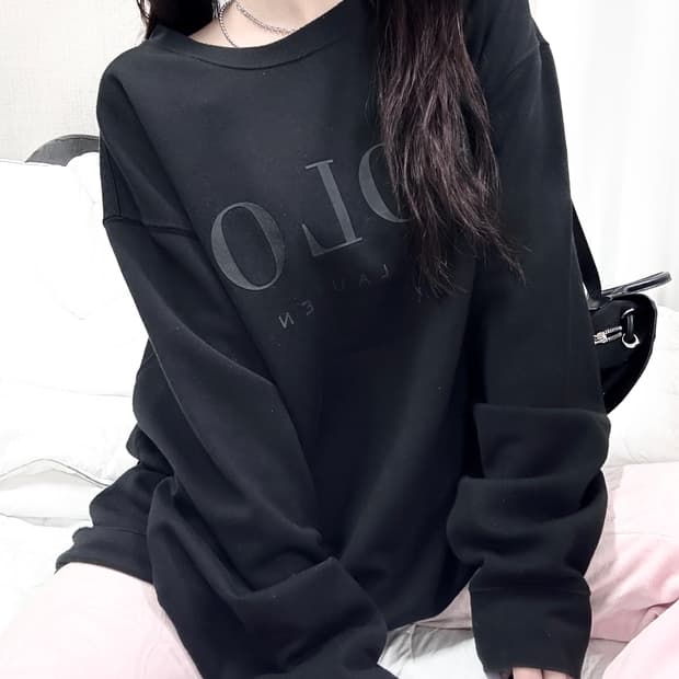 폴로 신형 빅로고 블랙 맨투맨