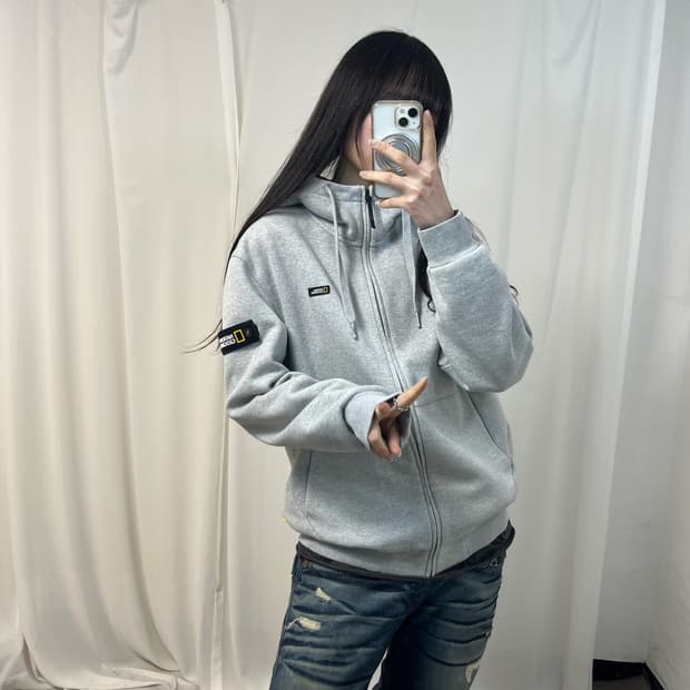 National Geographic grey zip-up hoodie  