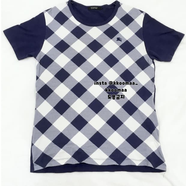 버버리 코튼 노바체크 반팔 티셔츠