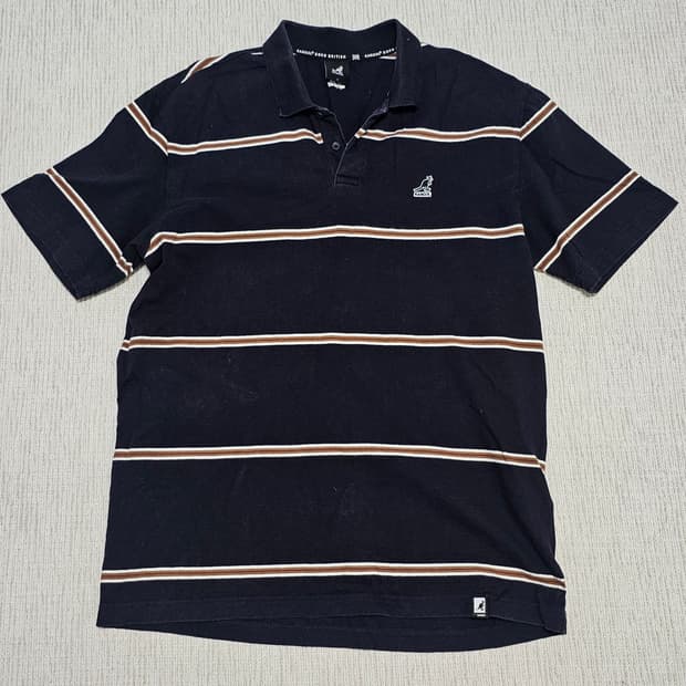 캉골 카라 스트라이프 반팔티L