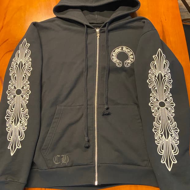 크롬하츠 홀스슈 플로랄 플리스 후드집업 사이즈 L