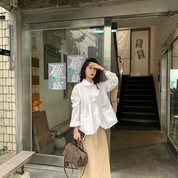 베이지 롱스커트