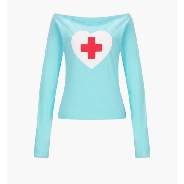 ♡♡구해요♡♡ 샵페어리 체리쉬 하트 컷오프 티셔츠 민트