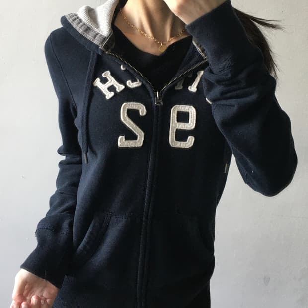 아베크롬비 넘버로고 후드집업