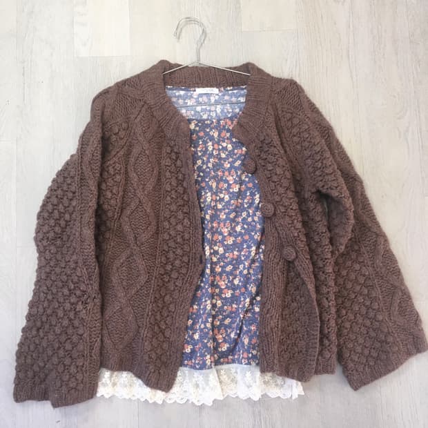 Set)하구미 잔꽃레이스티 + 모리 울 가디건