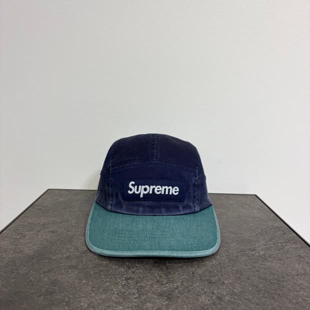 (OS) 슈프림 박스로고 캠프캡 모자 피그먼트 투톤 네이비