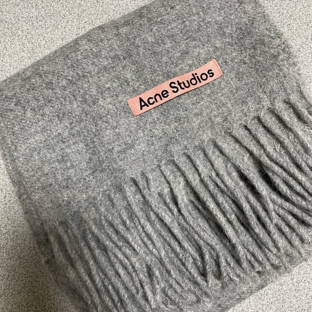 아크네스튜디오 울 프린지 스카프 그레이멜란지